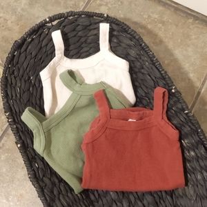 Set of 3 Nui Organic Cotton Waffle Bodysuits